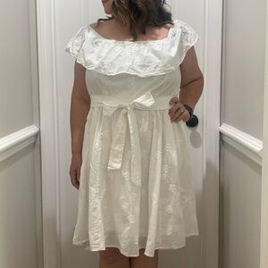Torrid White Ruffle Mini Dress
